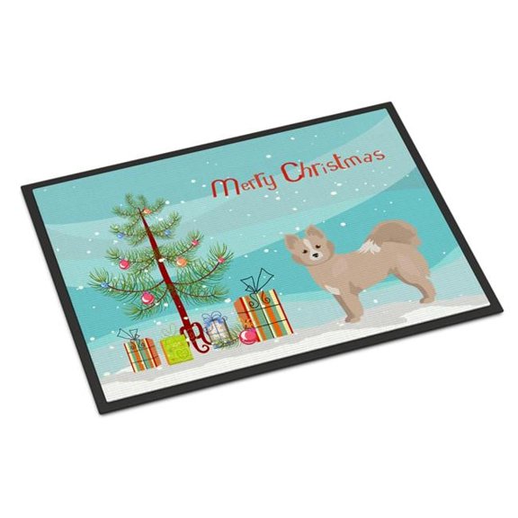 18 x 27 in. Tan Pomchi Christmas Tree Indoor or Outdoor Mat