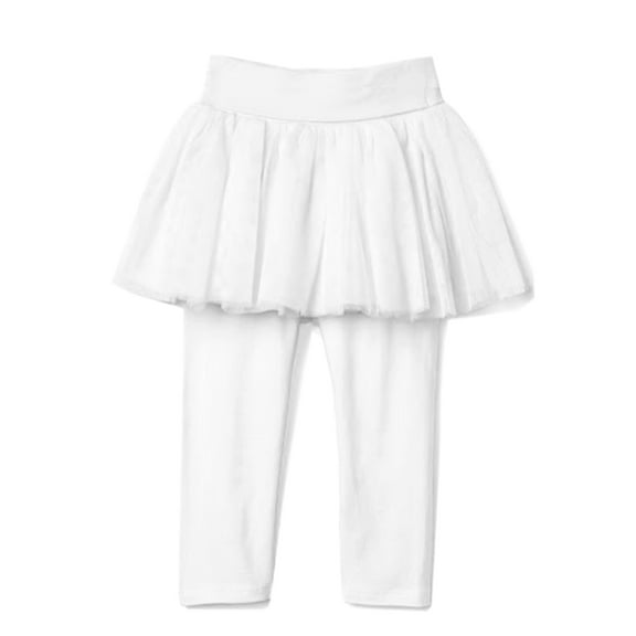 StylesILove Toddler Girl Soft Tutu Cotton Legging Pants (80/2T, White)