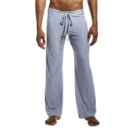 Men Ice Silk Long Pants Flirty Lounge Loose-Fitting Sport Yoga Pants ...