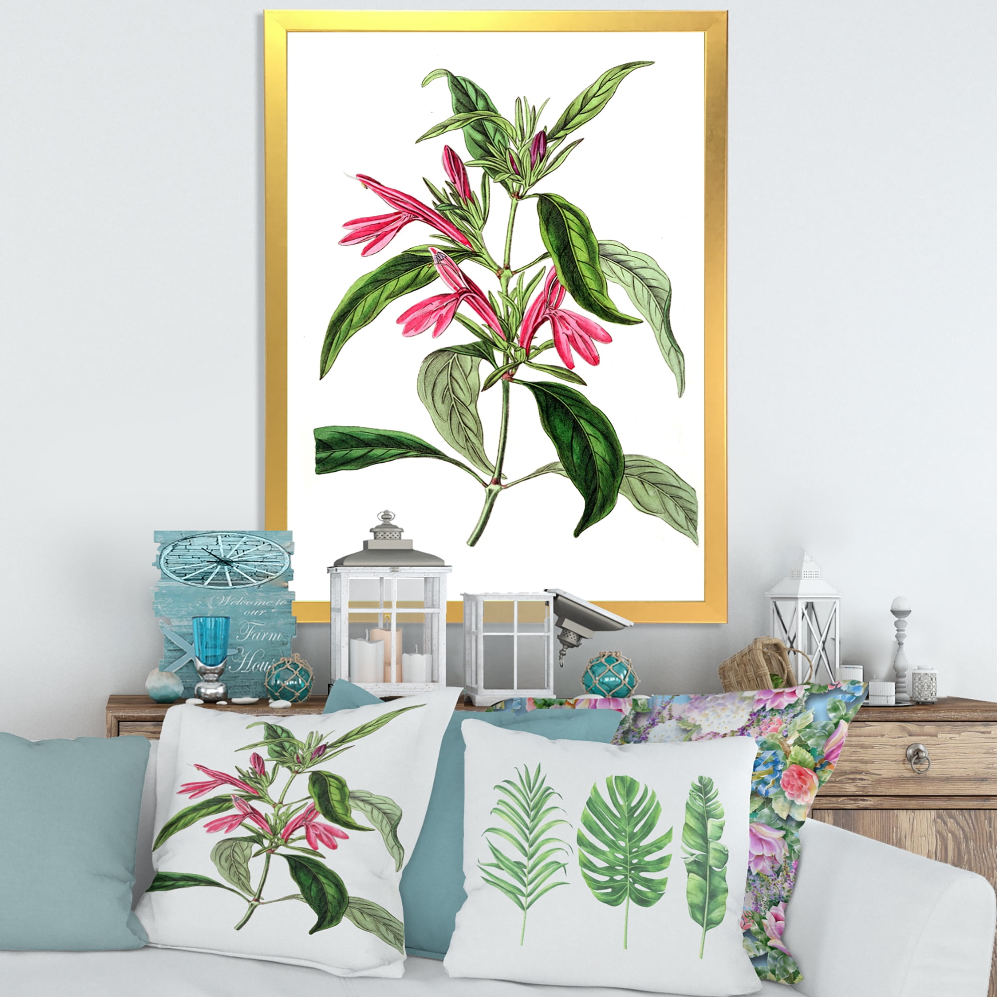 Designart 'Ancient American Flora VII' Traditional Framed Art Print