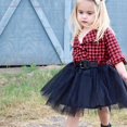 thumbnail image 3 of Vestido de niña de moda de otoño e invierno, vestido a cuadros de manga larga, cinturón con costura de malla, vestido de arena, 3 of 5