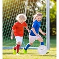 thumbnail image 6 of Barocity Soccer Ball - Premium Boy and Girl Official Match Ball with Cool Reflective Rainbow Hex Pattern, Durable, Indoor, Outdoor, Training, Practice, Playtime and Games - White Size 3, 6 of 7