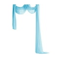 thumbnail image 2 of JUMNUYCUH Solid Sheer Window Scarf, Soft Voile Curtain Scarf, Sheer Curtains for Home Wedding Party Decor, Valance Curtains, 50" x 216", Light Blue, 2 of 7