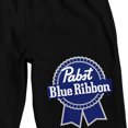 thumbnail image 2 of Pabst Blue Ribbon Label Men's Black Sleep Pajama Shorts-Large, 2 of 5