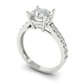 thumbnail image 2 of Clara Pucci 14K White Gold 2.3ct WhiteSapphire Solitaire with Accents Ring, 2 of 8