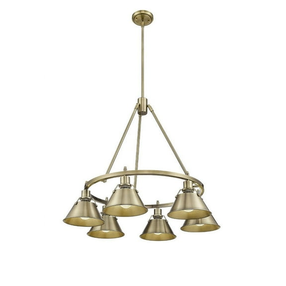 Golden Lighting 3306-6 AB-AB Orwell 6-Light Chandelier in Aged Brass
