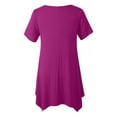 thumbnail image 5 of LARACE Short Sleeve T-Shirts for Women Plus size Tops V-Neck Tunic Tops for Leggings Fushia_3X, 5 of 7