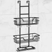 Shower Caddy, Hanging Organizer Rack with Hooks and Adhesives, No Drilling, Rustproof Stainless Steel Bathroom Organizer Bathroom Shower Shelves for Inside