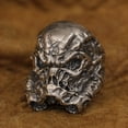 thumbnail image 5 of 925 Sterling Silver Skull White Warrior Ring Biker Punk Jewelry TA314 Middle Model US Size 12.5, 5 of 17