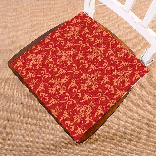 PKQWTM Victorian ornament red and gold Chair Pads Chair Mat Seat
