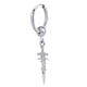 thumbnail image 3 of Pendientes de acero inoxidable estilo vintage con forma de cruz y aro Huggie para hombre y mujer Pendiente Plata 1pc, 3 of 9