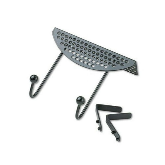 Perf-Ect Partition Additions Double-Garment Hook 7 x 4 1/8 x 6 1/16, Black
