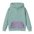 thumbnail image 3 of Zwiiyzr Kids Oversized Hooded Sweatshirt Kids Hoodies Trendy Long Sleeve Pullover Tops 4-14 Years for Girls and Boys Green, 3 of 8