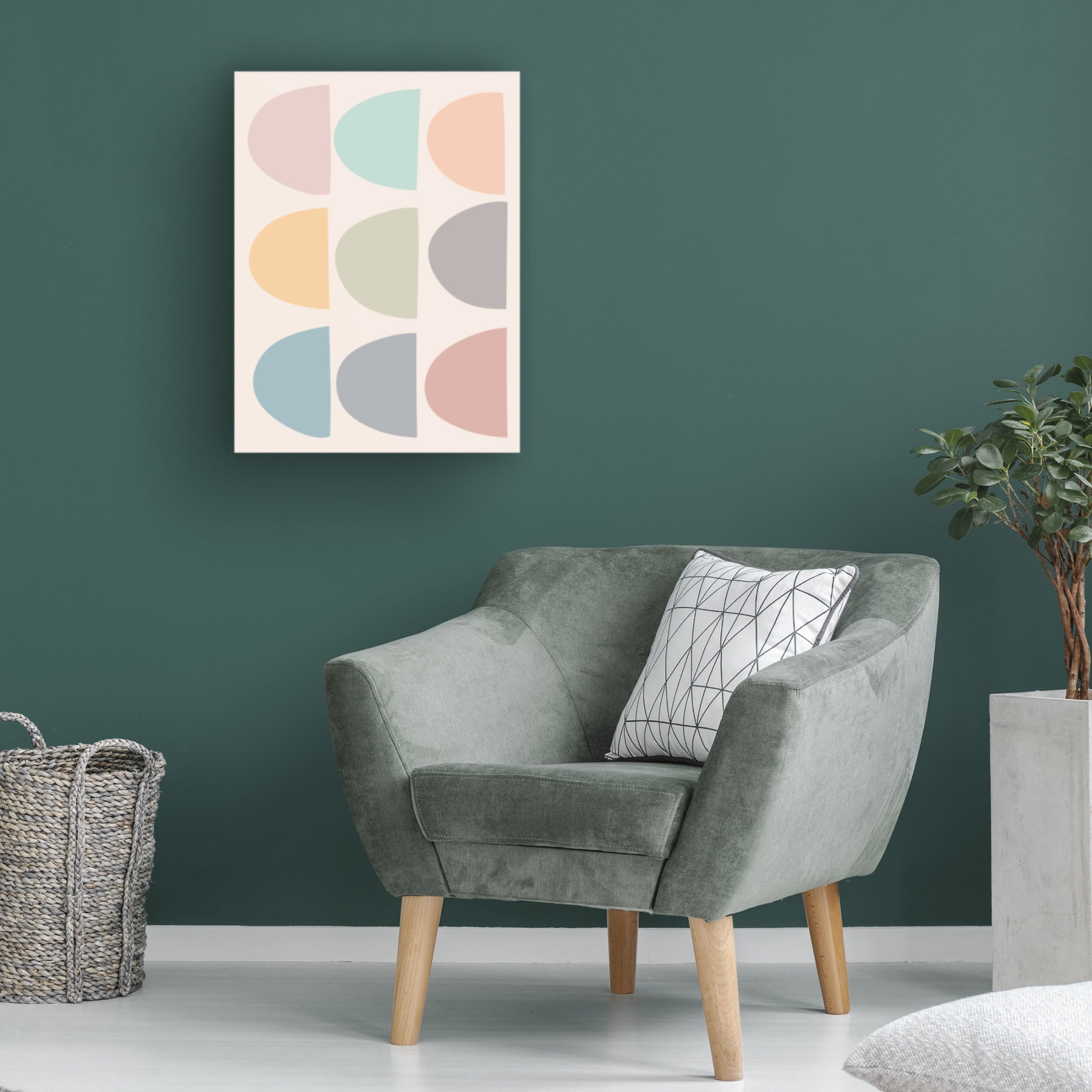 Canvas Wall Art - Tom Quartermaine 'Colorful Pastel Mid Century Abstract 1' Wall Art for Living Room, Bedroom, or Office Décor by Trademark Fine Art - 14 x 19 Inches