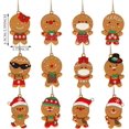 thumbnail image 2 of Set of 12 Gingerbread Christmas Tree Decorations, Gingerbread Man Christmas Ornament Pendants, Mini Christmas Figurine Decorations for Christmas Tree Decorations, 2 of 5