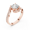 thumbnail image 2 of Zuwelria Promise Ring for Women | 1.73 Carat Stunning Round Shape Moissanite Diamond Engagement Rings for Her | 18K Rose Gold Plated over 925 Sterling Silver Size 6, 2 of 9