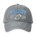 thumbnail image 3 of Summer Hats for Women Women Embroidered Washed Detroit Adjustable Outdoor Casual Baseball Cap Grey One Size, 3 of 4