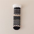 thumbnail image 3 of Womens Slipper Fuzzy Socks Fluffy Winter Warm Thick Thermal Cozy Plush Cabin Soft Fleece Non Slip Socks (Black), 3 of 4