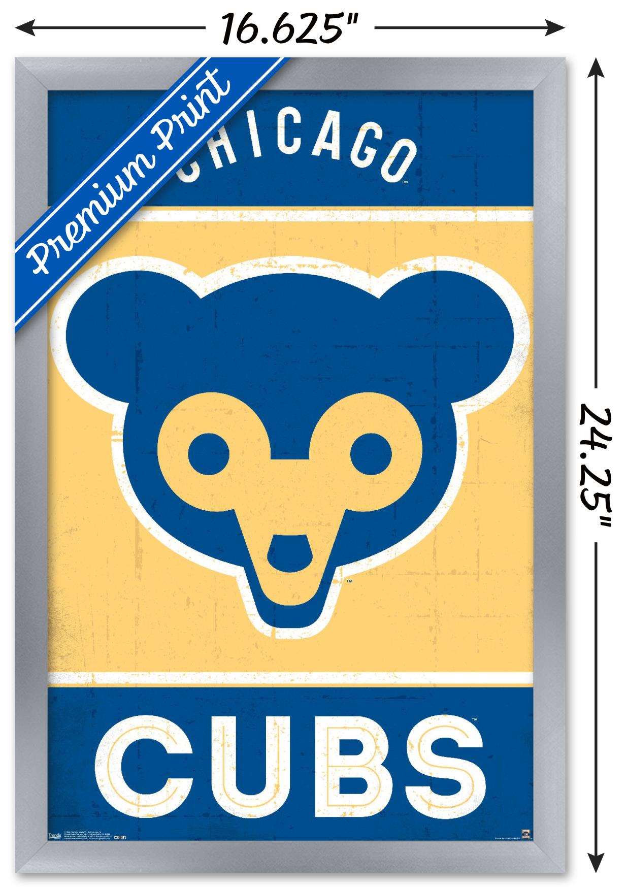 MLB Chicago Cubs - Retro Logo 14 Wall Poster, 14.725" x 22.375", Framed