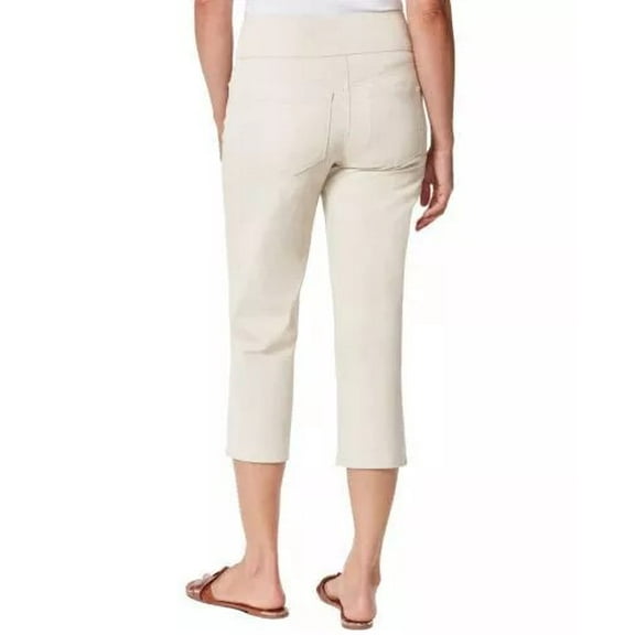 Gloria Vanderbilt Women's Pull-On Crop Length Mid-rise Pant (Beige, 10)