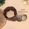 thumbnail image 3 of Monebena Western Belts for Women Wide Hollow Disc Leather Belt Cowgirl Waist Belt for Jeans Dresses with Metal Buckle, 3 of 7