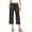 QL133_Black, variant on Womens Capris Pants Summer Casual Loose Drawstring Elastic High Waist Trousers wide Leg 2026 Lounge Beach Cropped Slacks Navy S