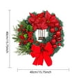 thumbnail image 3 of LED Christmas Wreath for Front Door Decorations, Battery Operated Artificial Greenery Wreath with Warm Lights, Large Bow,Berry Ornaments for Holiday Indoor Outdoor Home Decor, 3 of 7