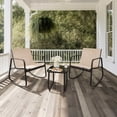 thumbnail image 3 of DWVO 3 Piece Steel Outdoor Patio Dining Set, Black/Beige, 3 of 8
