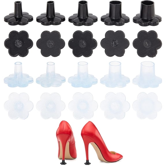 stallry 10pairs 5sizes High Heel Protectors Grass High Heel for Wedding Clear Heel Sink Stoppers for Women Wedding Shoes