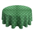 thumbnail image 4 of Green Christmas Snowflake Pattern Round Tablecloth 60"x60",Wrinkle Wipeable Table Cloth for Kitchen Dining Room Picnic Patio Party, 4 of 6