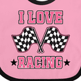 thumbnail image 4 of Inktastic I Love Racing Rally Flags Girls Girls Baby Bib, 4 of 4