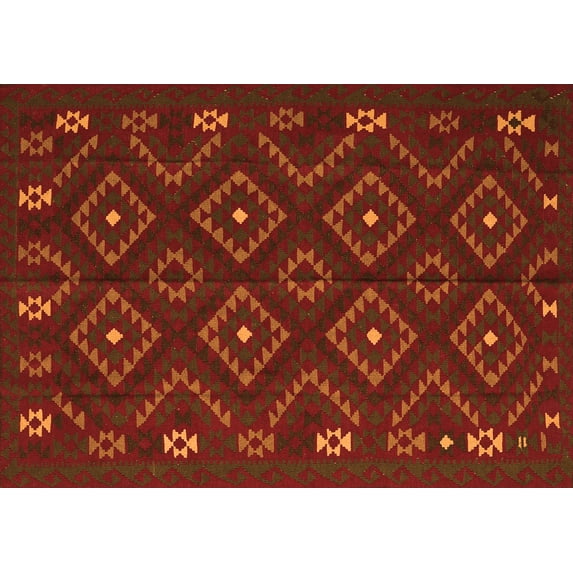 Ahgly Company Indoor Rectangle Southwestern Orange Country Area Rugs, 5' x 7'