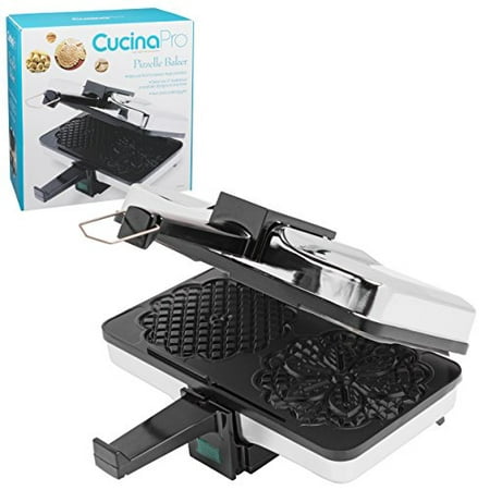 Pizzelle Maker- Non-stick Electric Pizzelle Baker Press Makes Two 5-Inch Cookies at Once- Recipes (Best Rated Pizzelle Maker)
