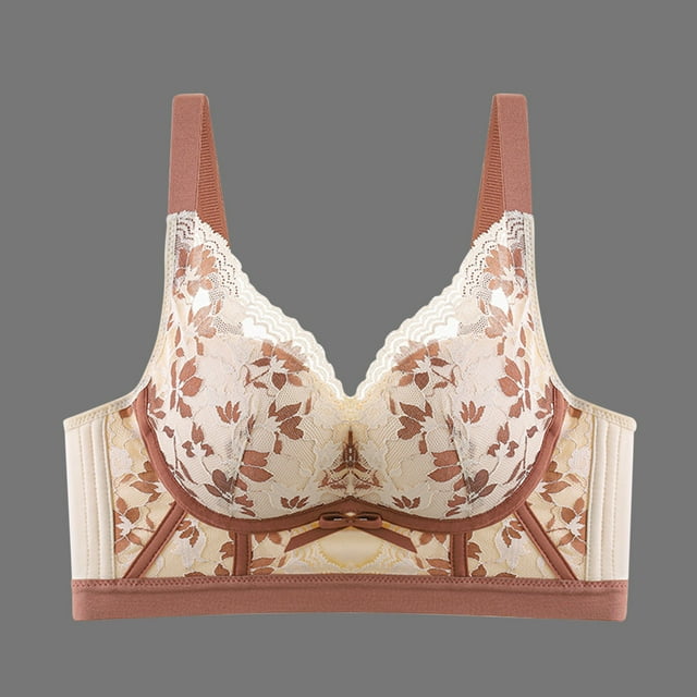 Mefallenssiah Women Ethnic Style Comfortable without Steel Rings Characteristic Pattern Magnetic Small Chest Collection Underwear Desire Sexy Bra
