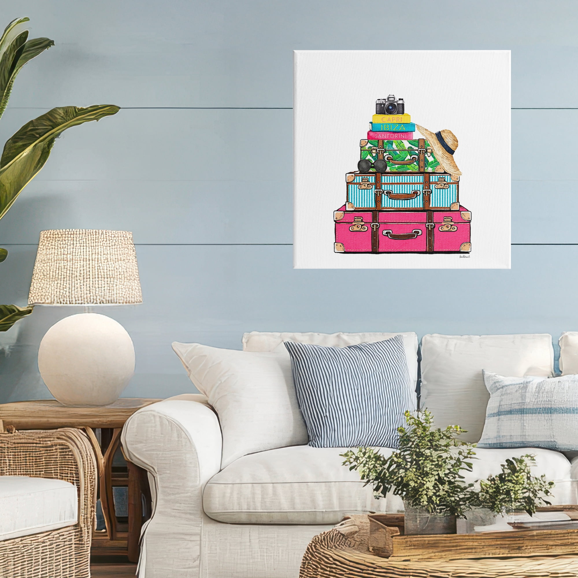 Stupell Industries Glam Travel Suitcases Canvas Wall Art, design by Amanda Greenwood