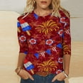 thumbnail image 2 of Dyegold Plus Womens Tops Dressy Casual Crewneck Short Sleeve Women's Shirts and Blouses 4th of July Butterfly Print T-Shirts for Women Trendy Patriotic Graphic Tunic Top Summer Beach, 2 of 5