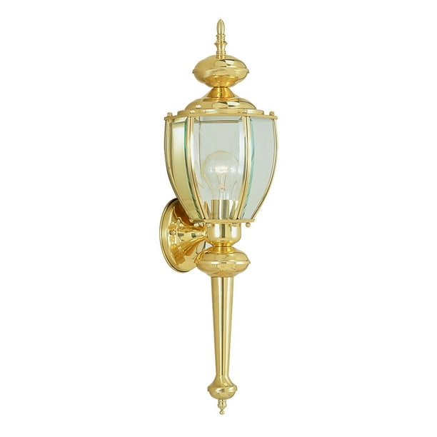 Farol de pared exterior Livex Lighting 2112-02 de latón pulido