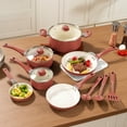 thumbnail image 6 of Mainstays Ceramic Aluminum 12 Pieces Set Red Canyon Nonstick, 6 of 8