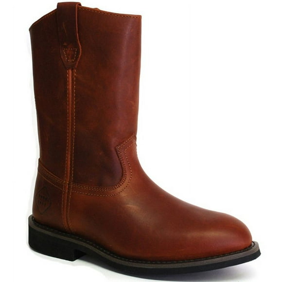WORK ZONE Men's 10" Steel Toe Pull On Work Boot Brown - S998 BRN