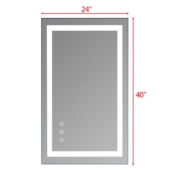 LED Lighted Bathroom Mirror, Horizontal/Vertical Wall Mounted Vanity