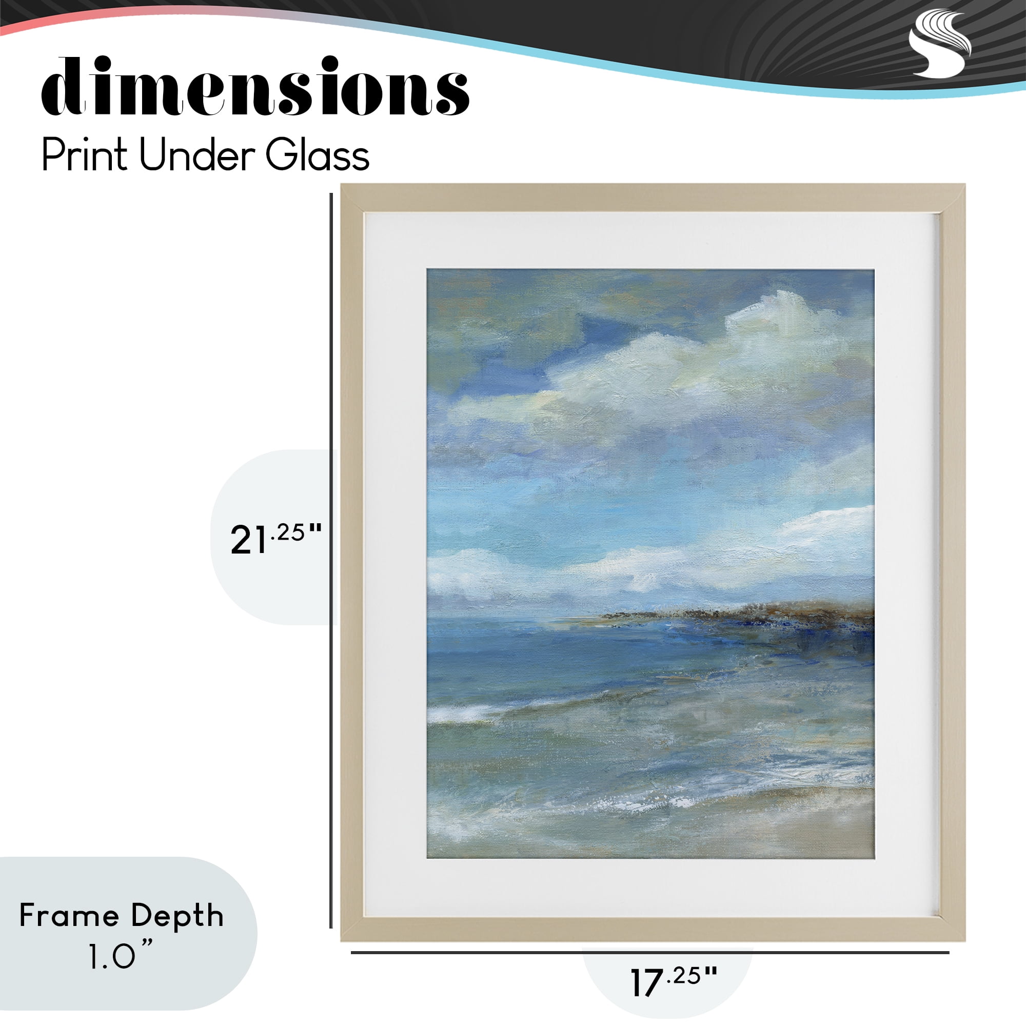 Stupell Industries Shore's Calm Breeze Birch Framed Print Under Glass, design by Carol Robinson