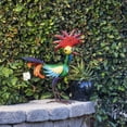 thumbnail image 1 of Alpine Corporation MZP388 Wacky Tropical Metal Rooster Décor Statue, 17 Inch Tall, Multi-Color, 1 of 2