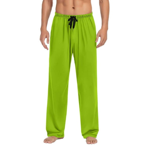 Mens Pajamas Sleep Pants Wide Leg Drawstring Pants with Pockets Casual Sleepwear Bottom Lounge Wear Mint Green, XXL