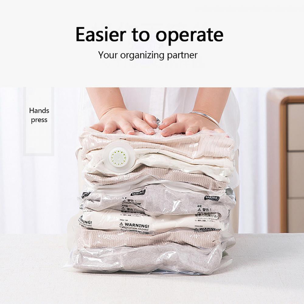 5PCS/LOT Hand Rolling Travel Vacuum Bag For Clothes 35x50cm Compressed  Wardrobe Under Bed Seal Storage Bags Saving Room Suitcase