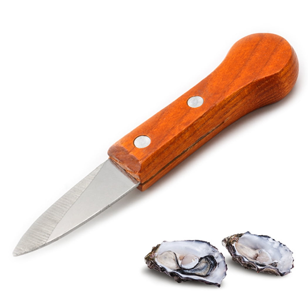 Stainless Steel Oyster Shucker Wood Handle Nonslip Oyster Opener