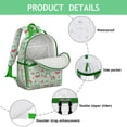 thumbnail image 3 of Forest Green Frog Students Backpack with Cute Cartoon Frog Print, Mushroom and Plant Pattern, and Nature-Inspired Design, 3 of 4