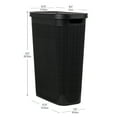 thumbnail image 4 of Mind Reader 40L Slim Laundry Hamper, Clothes Basket, Plastic, Adult 18.5”L x 10.75”W x 23.5”H, Black, 4 of 8