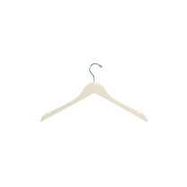 SSWBasics Ivory 17 Inch Wooden Hangers - Case of 50 Premium Dress Hangers Wooden - Sturdy Wood Hangers for Clothing Storage