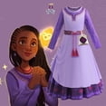 thumbnail image 2 of Disfraz de la película de Disney Wish Asha para niña, vestido de fantasía para fiesta de carnaval, Cosplay de princesa, ropa para bebé, cumpleaños, 2 of 5