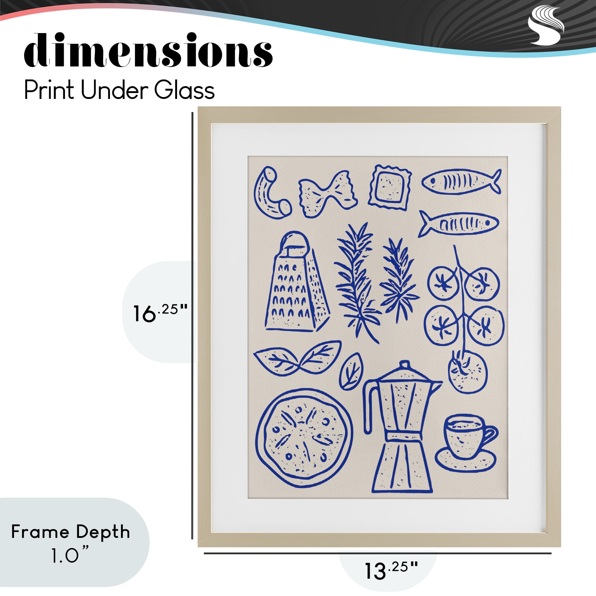 Stupell Industries Pasta & Espresso Simplicity Birch Framed Print Under Glass, design by Camila Juncos